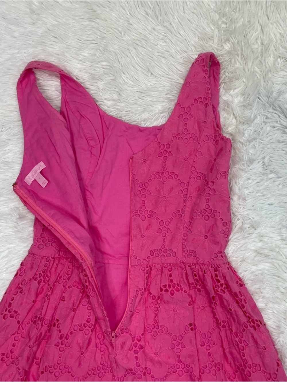 Lilly Pulitzer Pink Eyelet Midi Dress - Picture 5 of 10